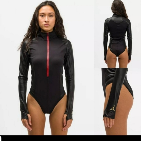 Jordan Bodysuit Women NWT Medium Black - Picture 1 of 3